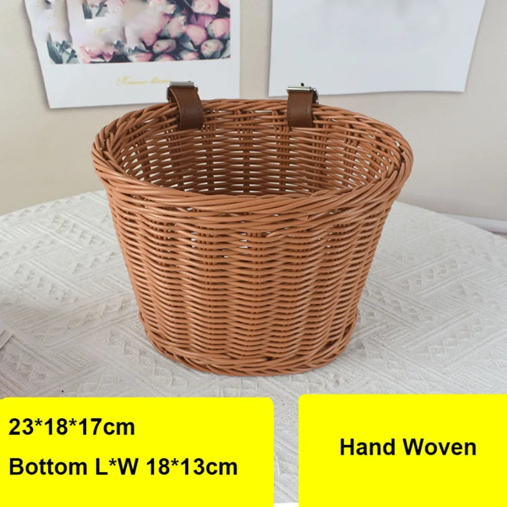 panier vélo tressé violet rose noir beige blanc traditionnel fixé ceinture
