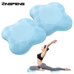 coussin yoga bleu clair rayures modernes antidérapant tpe doux rebond lent support genou coude