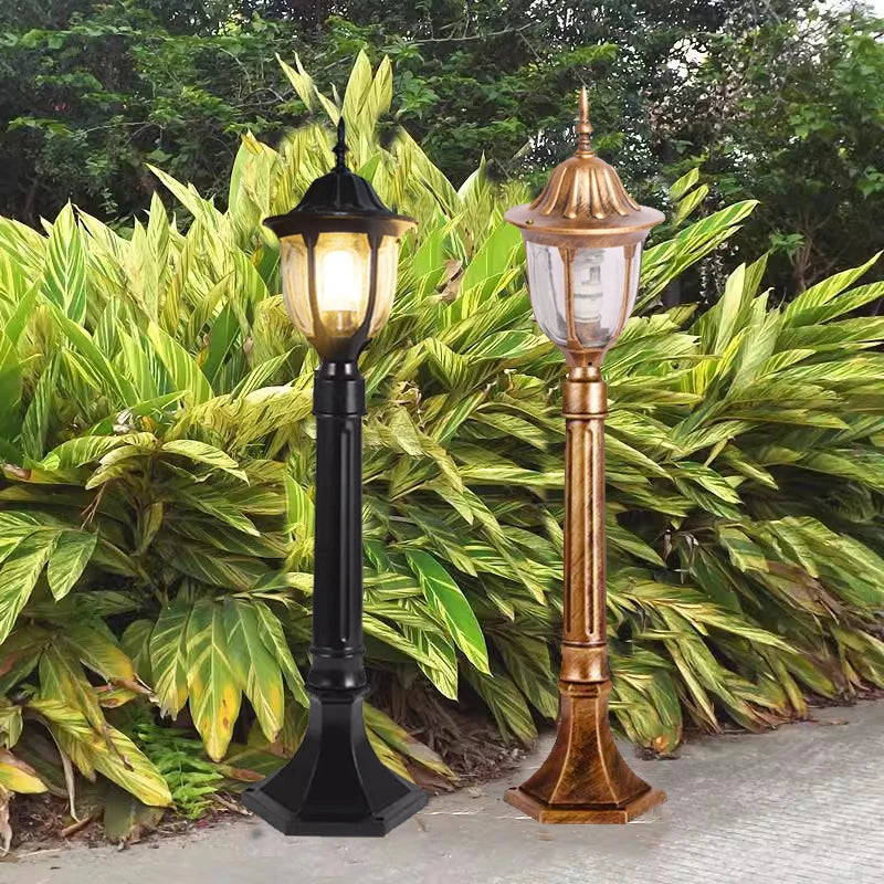 lampe sol led ip65 noir bronze texture métallique classique flux lumineux faible autonome