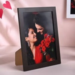 cadre photo moderne minimaliste noir rectangle texturé plastique transparent ouverture bascule support bois