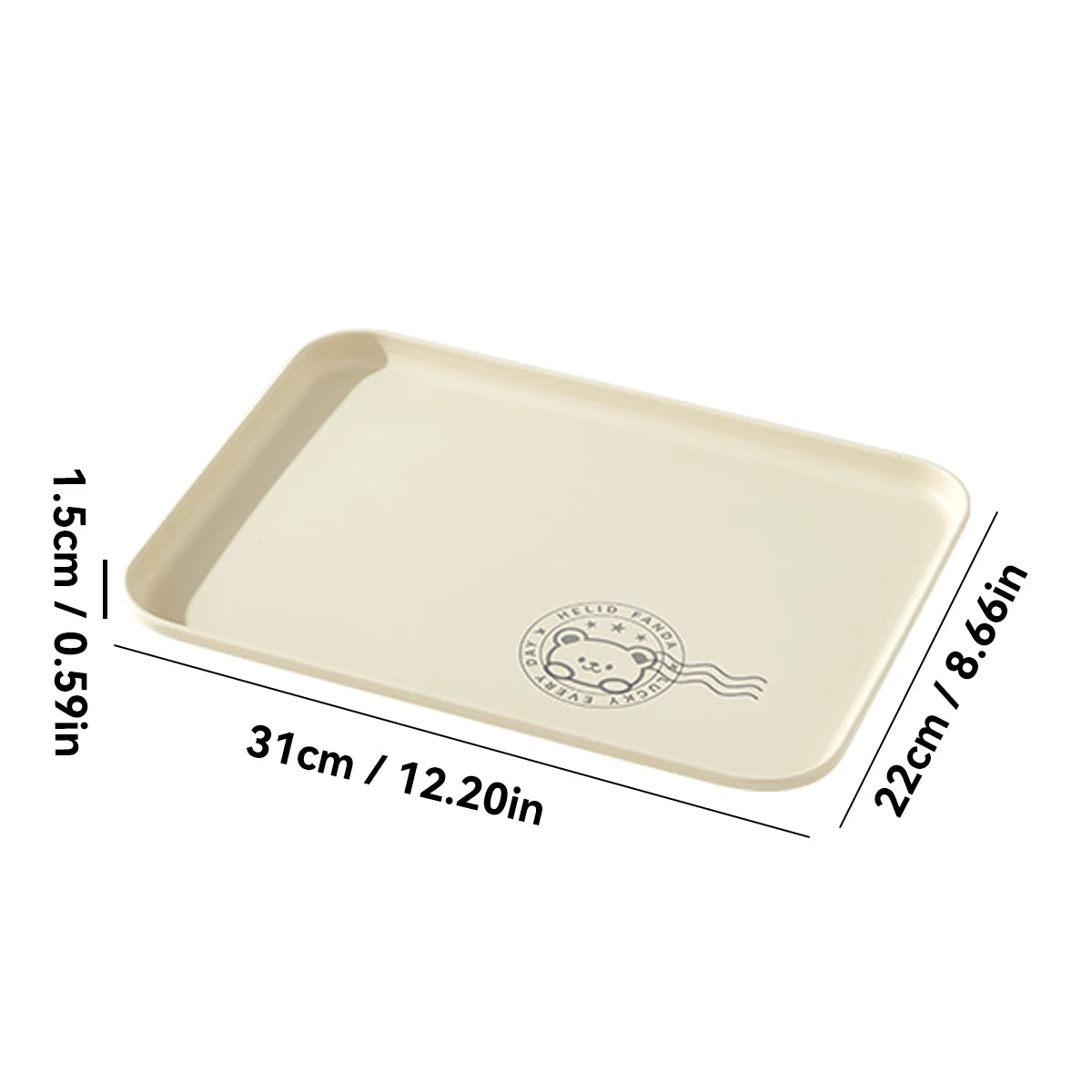 assiettes modernes plastique imprimées ours tasse cuillère serviette dessin animé minimaliste