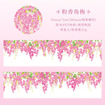 ruban adhésif décoratif floral romantique fleurs suspendues multicolore blanc rose violet vert rouge jaune