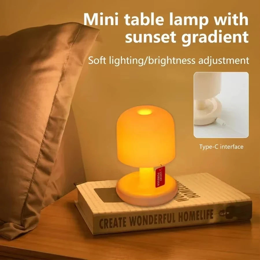 lampe table moderne rechargeable blanc orange veilleuse batterie usb matériau abs toucher rohs