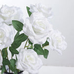 bouquet roses artificielles blanches vase cube decoration maison mariage anniversaireintérieur