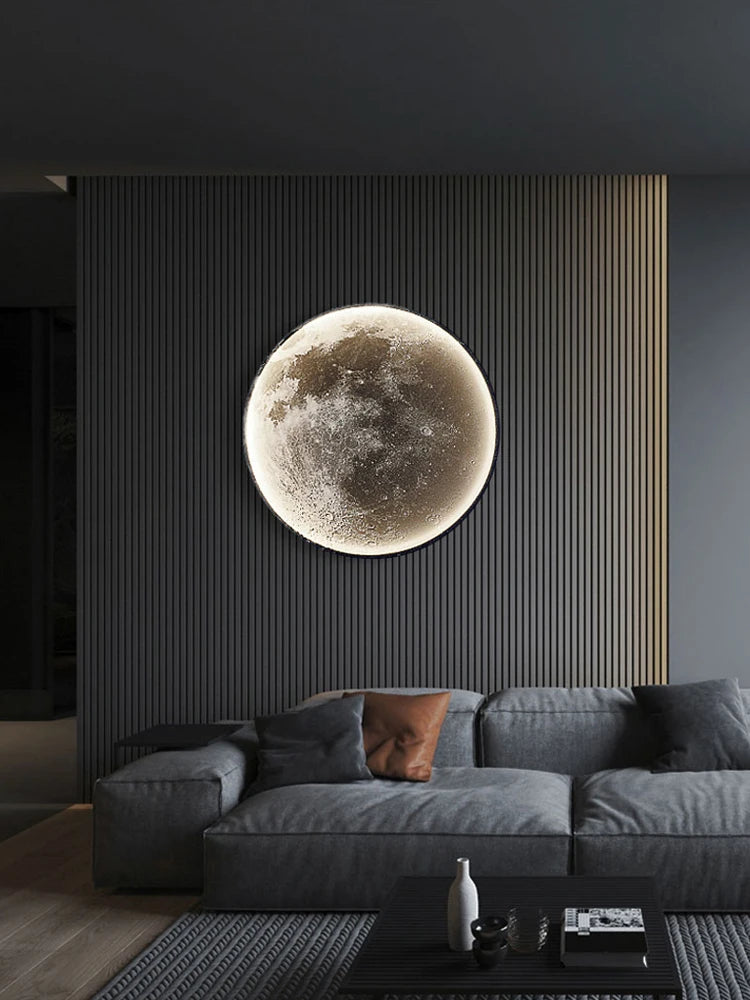 lampe murale lune moderne blanc gris éclairage quotidien led dimmable 3000k 6000k monté surface