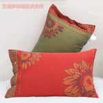 taies d'oreiller coton fleur vintage bleu orange gris décoration lit non toxique écologique