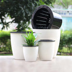 pots fleurs auto arrosage hydroponie moderne blanc noir coton plastique pp