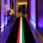 tapis noir rouge rayures moderne antidérapant polyester maison porte sol