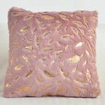 housses coussin plumes dorées fourrure moderne beige bleu rouge gris rose 43x43cm polyester respectueux