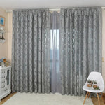 rideau gris moderne motif feuilles élégant maison hôtelpaque opacité inclusion polyester