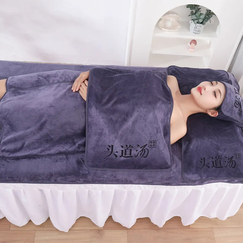 serviette massage velours doux gris beige vert bleu moderne absorbante microfibre lavable machine set