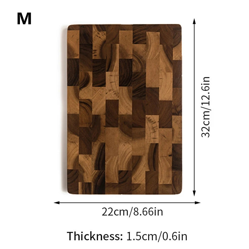 planche découper bois marron carreaux géométriques moderne couteau asperges légumes respectueux environnement