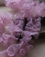 écharpe plissée organza polyester transparente rose vert blanc mariage mode occasionnelle