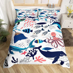 Détail impression 3D motif poisson sur housse de couette