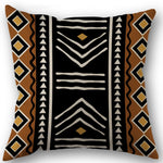 taies d'oreiller géométriques ethnique noir marron beige polyester non toxique respectueux environnement opaques maison