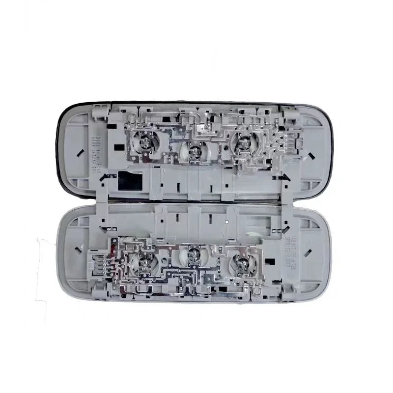 plafonnier intérieur moderne gris noir vw golf boutons commande deux têtes lampes intégrées 2400