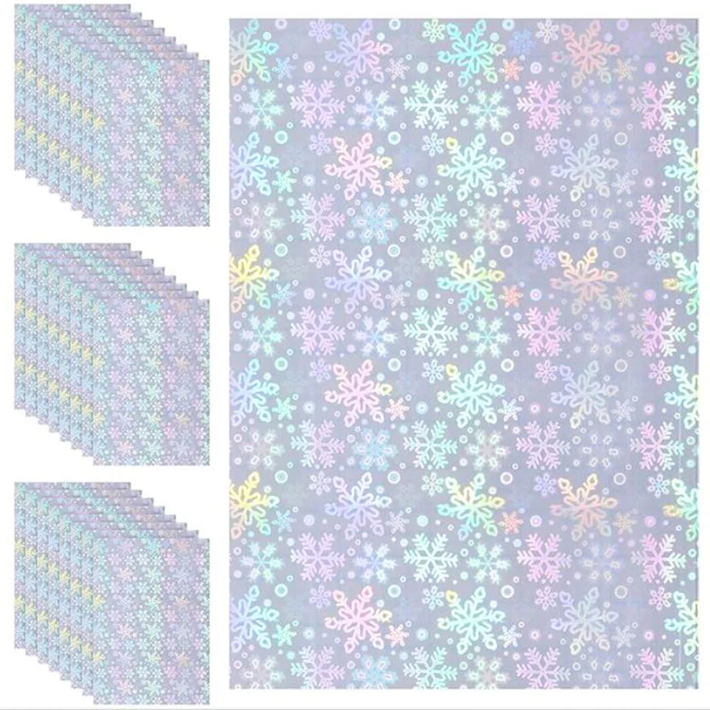 autocollants holographiques papier bleu argent brillants motifs géométriques modernes 10 feuilles