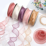 rubans organza transparents classiques adhésifs décoration mariage emballage cadeau noir rouge bleu vert