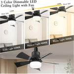 ventilateur led noir moderne télécommande variateur intensité aération chambre salon