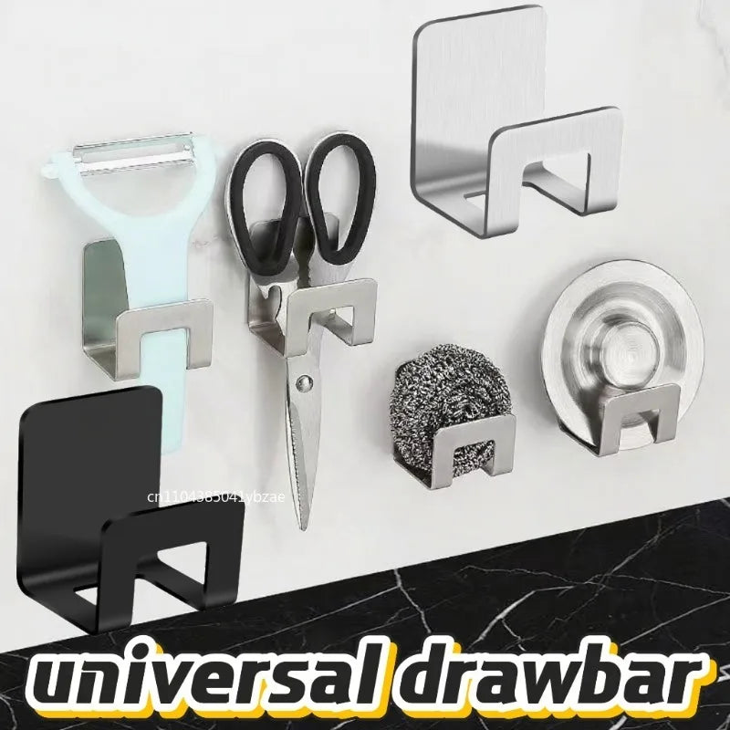 support rangement universel moderne adhésif argenté noir couteaux grattoir ciseaux brosse planche découpe couvercle