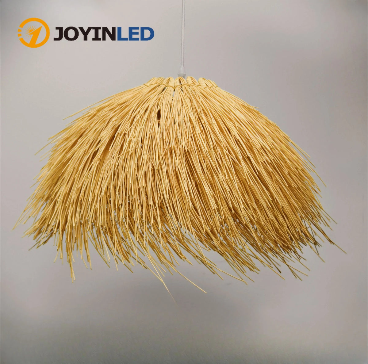 lampe suspendue moderne jaune doré fibres naturelles opacité artisanale métal suspension câble