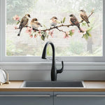 sticker mural multicolore oiseaux branches fleurs artiste clips