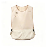 tablier cuisine femme beige imprimé visage lapin poche amovible ceinture ajustable moderne durable