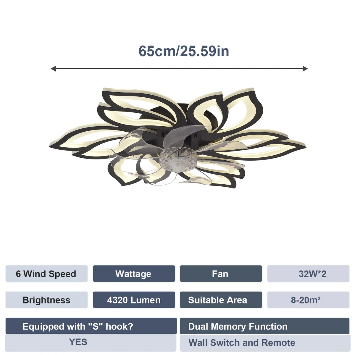lampe led moderne télécommande feuilles stylisées blanc noir réglable