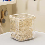 boîte rangement transparente moderne lessive rayées grande capacité humidité resistant 15cm 15cm 8.3cm