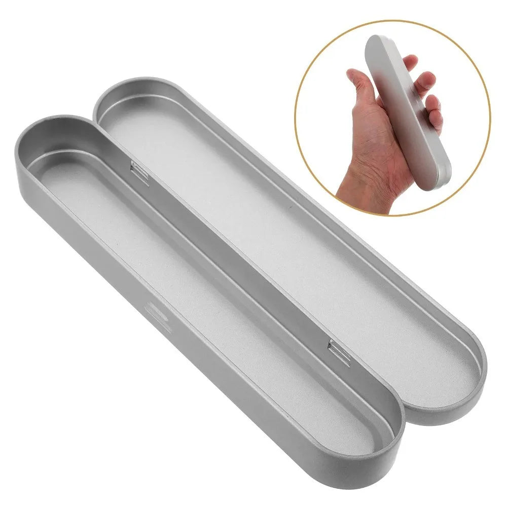 boîte réutilisable métal gris mat moderne rangement élégant surface brossée sans personnalisation 175x38x20mm