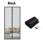 rideau moustiquaire porte noir maille fine moderne velcro aimants 100x210cm
