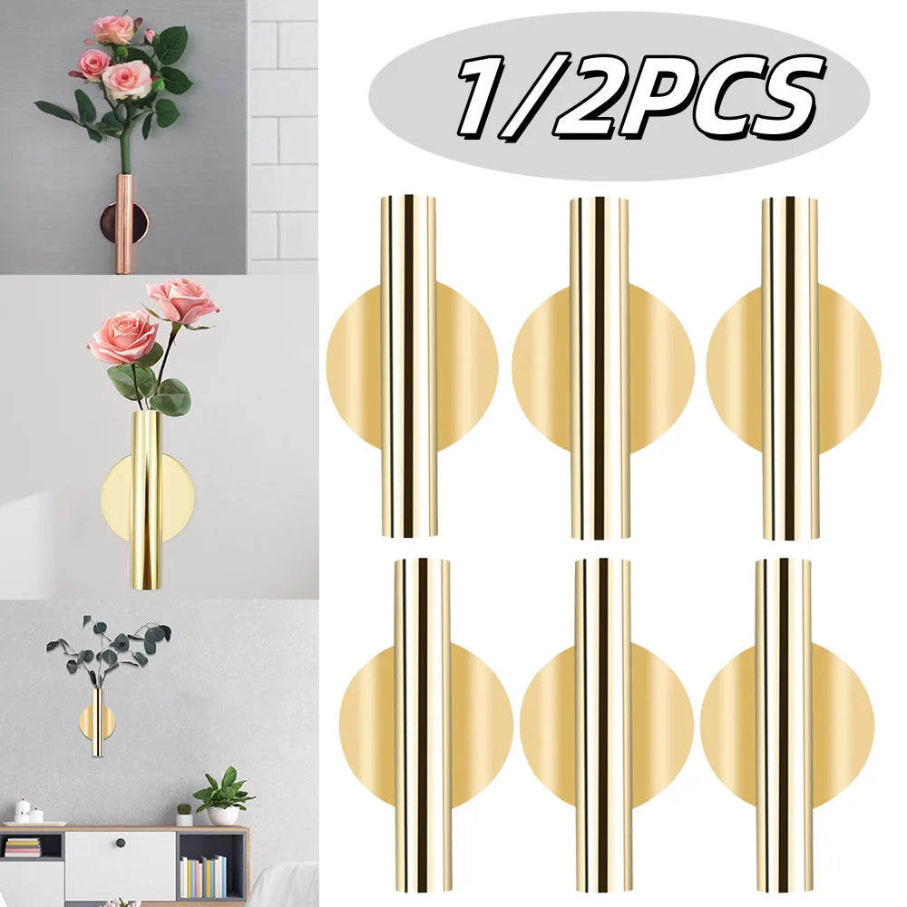 vases murals modernes or rose doré cœur ronds opaques fixations