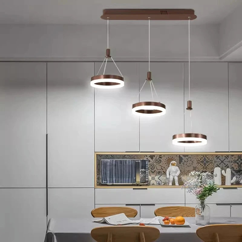 suspension lumineuse moderne or led table restaurant chambre