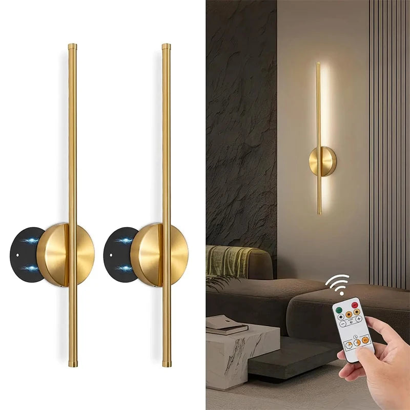 lampe murale rechargeable moderne noir doré adhésif télécommande flux lumineux led minimaliste