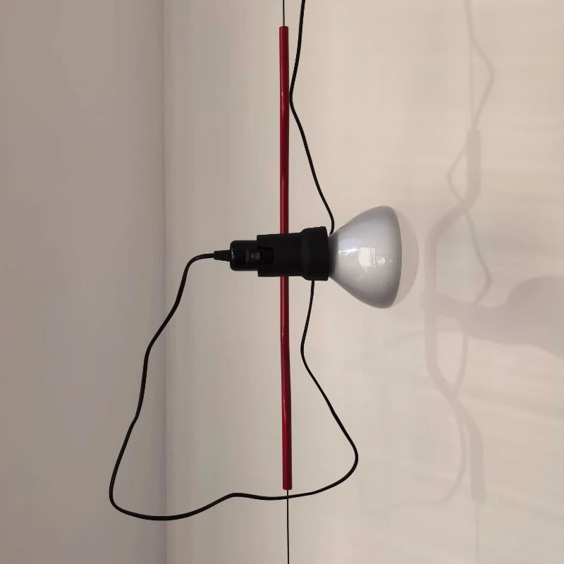 lampe suspension moderne blanc noir rouge ampoule led minimaliste chambre salon interrupteur bouton haute