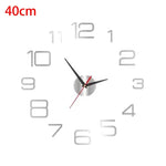 horloge murale moderne noir doré numéros blancs 40cm 50cm opaque sans cadre