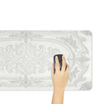 tapis souris blanc gris ornements floraux geometriques classique gaming accessoire polyester