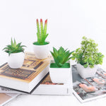 petite plante artificielle aloes pot blanc décoration moderne fleurs fausses vertes