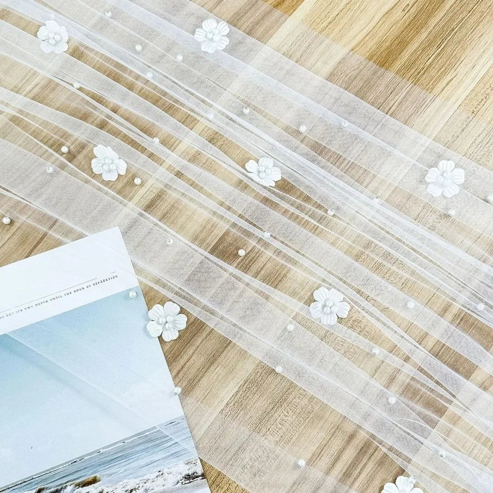 nappe table tulle transparent fleurs romantique décoration mariage blanc semi transparent farmhouse