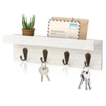 étagère murale bois rustique crochets blanc gris texture naturelle fixations vis instructions