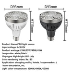 projecteur led par30 ampoule e27 haut flux lumineux moderne salon boutique blanc noir