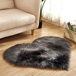 tapis cœur peluche rose blanc moderne chambre doux sans bpa pvc polyester vinyle