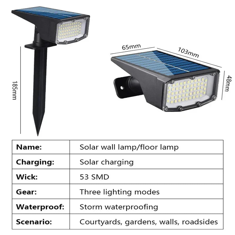 lampe solaire paysage ip65 noir bleu moderne panneaux solaires led autoinstallation extérieure decoration vacances
