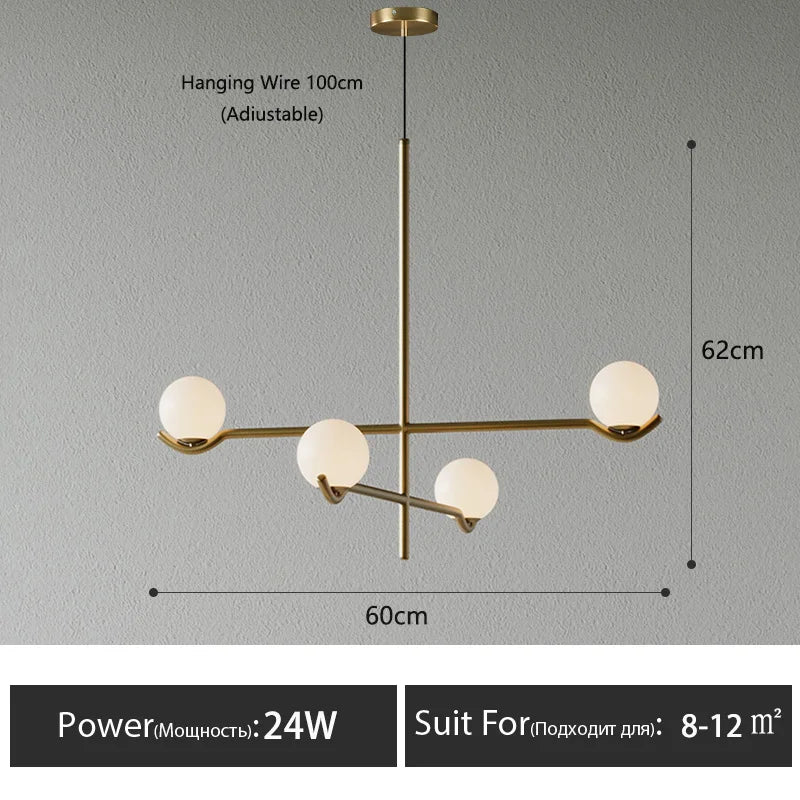 suspension lumineuse moderne sphères blanches structure noire led neutre lumière blanc noir