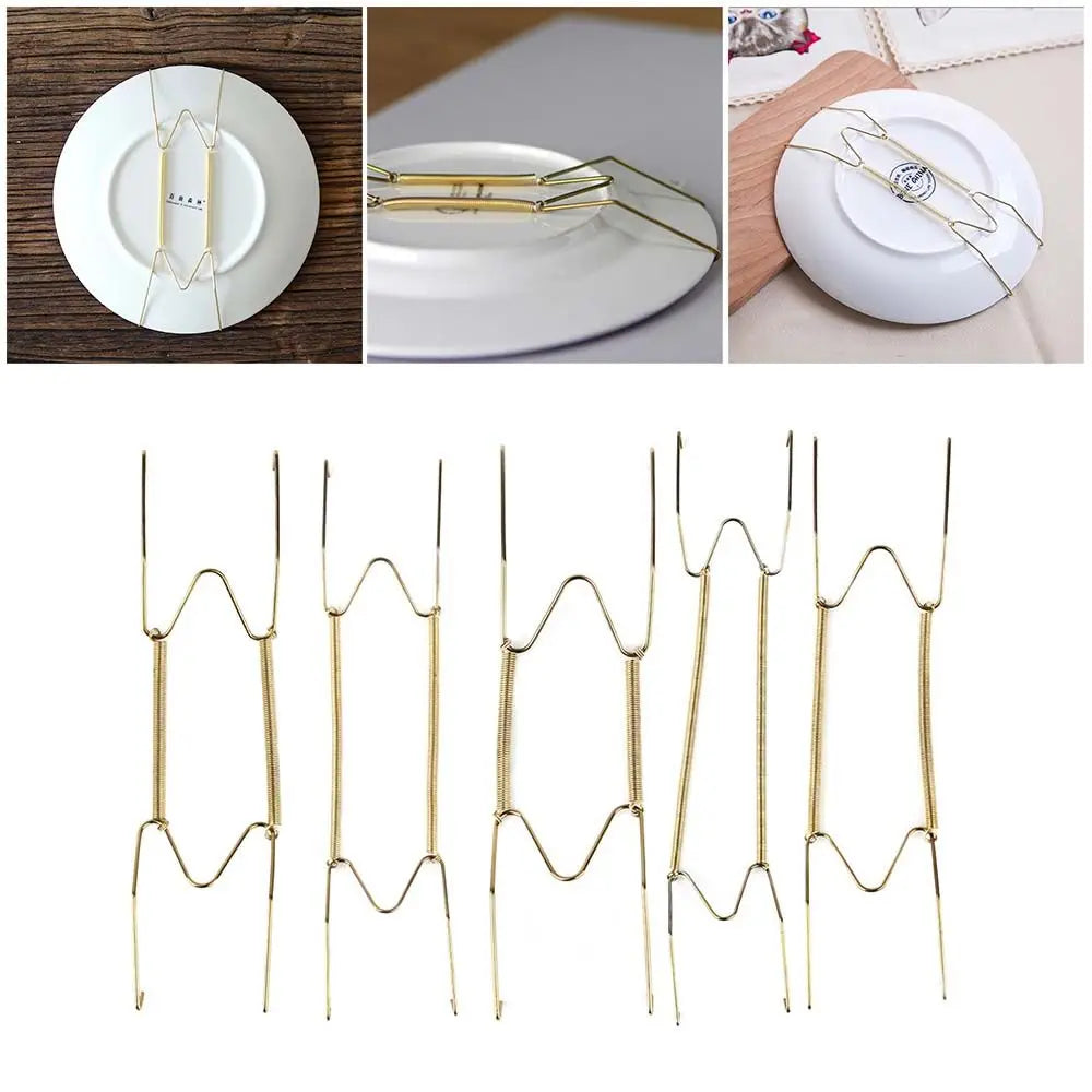 support assiettes doré moderne clips métalliques 10 12 14 16 pouces minimaliste mur