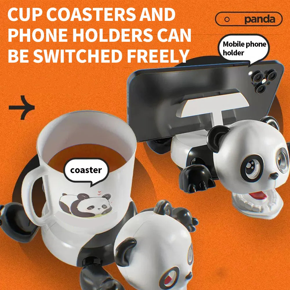 dessous verre panda blanc noir tasse smartphone isolation ludique moderne