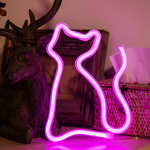 néon chat forme animaux chambre veilleuse led rose blanc moderne adhésif mur opaque