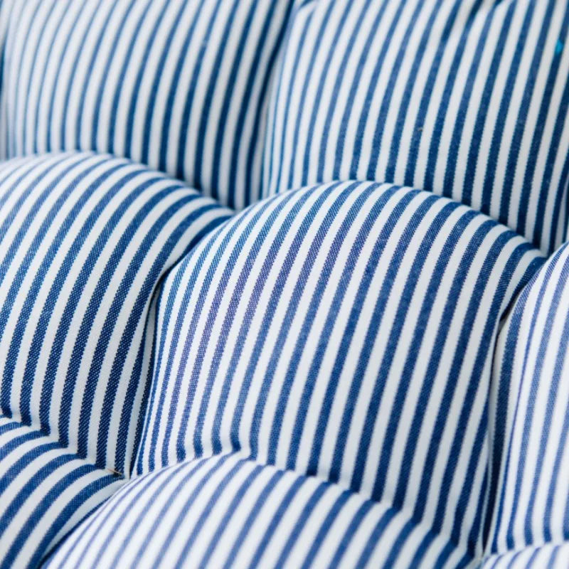 coussin rond rayures bleu marine blanc moderne 42cm 47cm 55cm épais massage polyester