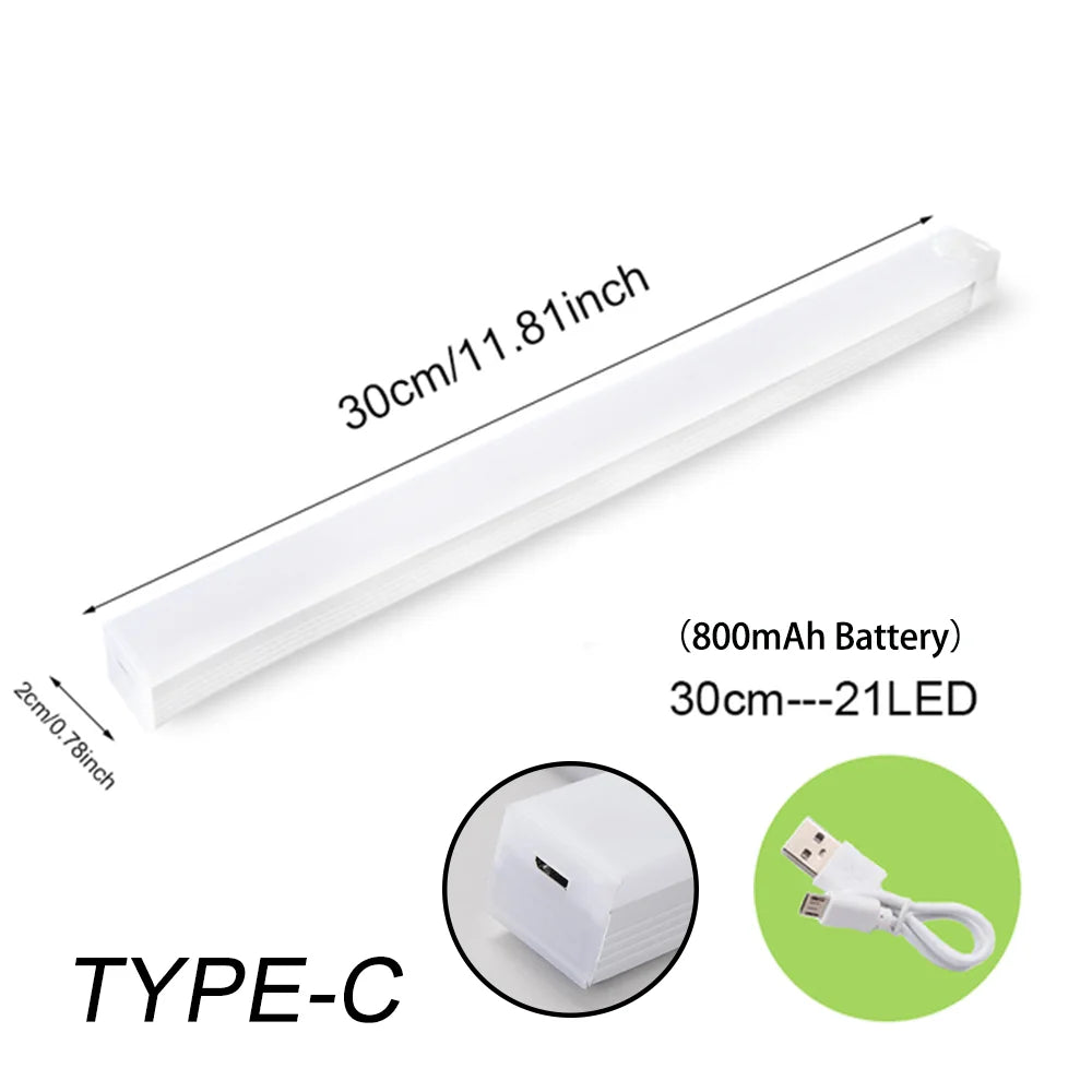 lampe led strip blanc moderne adhésif rechargeable urgence 50cm 36led usb warm white cold
