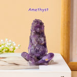 statue pierre précieuse artisanale bleue moderne ornement maison cadeau rouge verteviolette